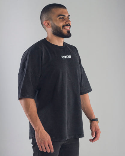 EVOLVE® BLACK ACID WASH OVERSIZED TEE