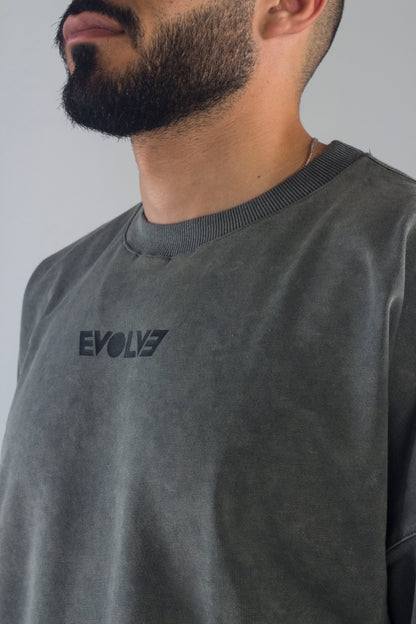 EVOLVE® GREY ACID WASH OVERSIZED TEE