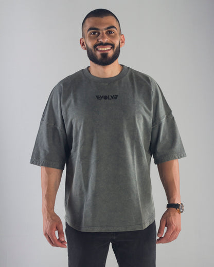 EVOLVE® GREY ACID WASH OVERSIZED TEE