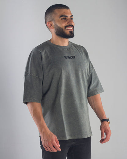 EVOLVE® GREY ACID WASH OVERSIZED TEE